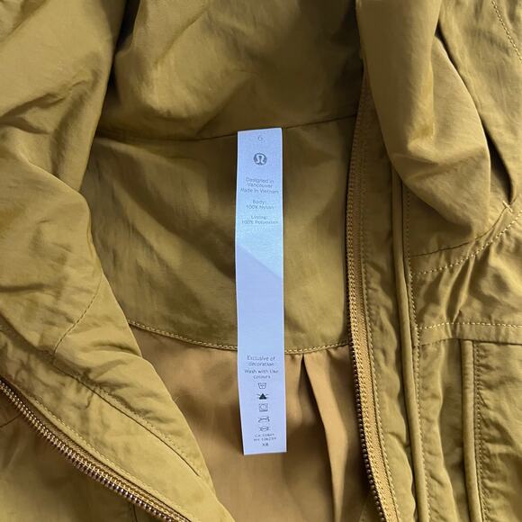 Lululemon Always Effortless Jacket Gold Spice Hooded Full Zip Active Size 6 - Picture 9 of 15